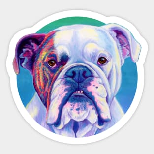 Brindle and White English Bulldog Sticker